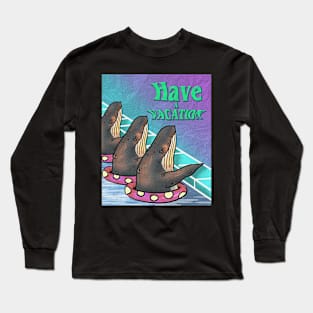 Whale in the pool Long Sleeve T-Shirt